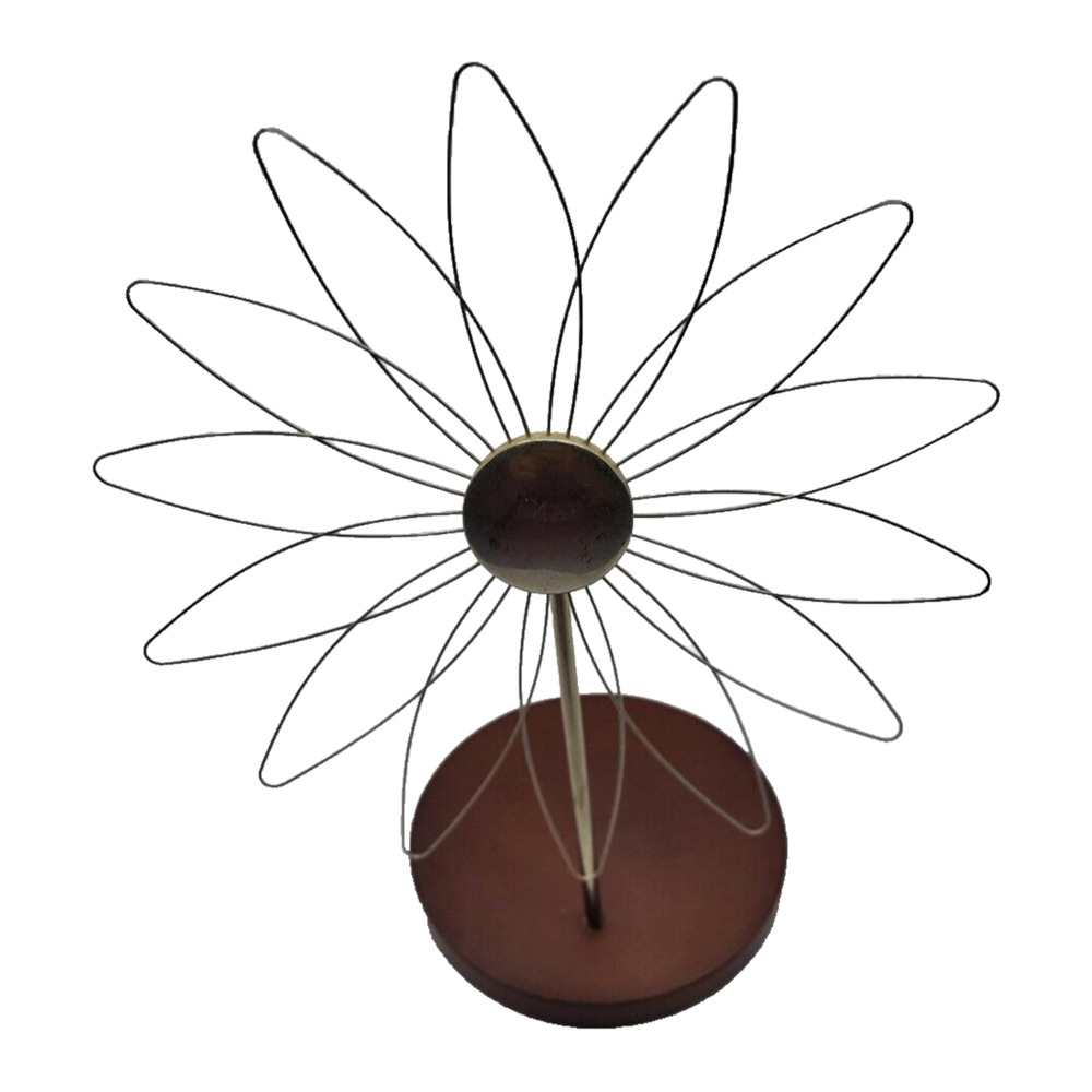 Loft Umbra Metal Daisy Flower Photo Holder on Wood Base 10x8"